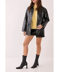 Nasty Gal Women's Croc Vinyl Faux Leather Clean Jacket