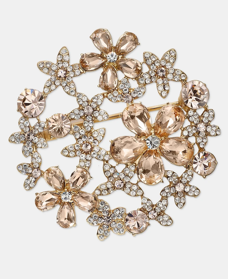 Givenchy Crystal Flower Cluster Pin