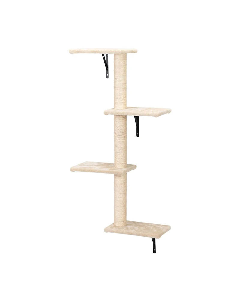 Aostirmotor 5-Piece Wall Mounted Cat Climber Set with Shelves
