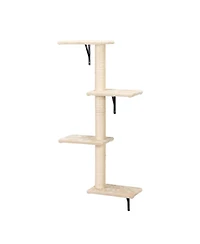 Aostirmotor 5-Piece Wall Mounted Cat Climber Set with Shelves