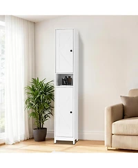 gaomon Tall Narrow Bathroom Cabinet, 66.9", Freestanding Water-Resistant Storage, 2 Doors, Small Space Organizer