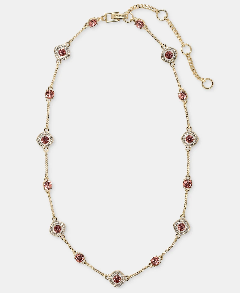 Givenchy Crystal Station Collar Necklace, 16" + 3" extender