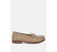 London Rag Womens Nemunk Metallic Chain Detail Loafers