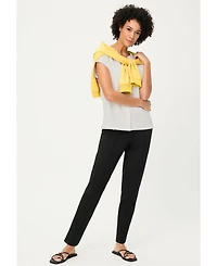 Olsen Women's waffle Knit Button Front T-Shirt