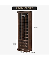 gaomon Shoe Storage Cabinet with 27 Cubbies and Tall Boot Racks,Tall Shoe Rack Organizer Cabinet