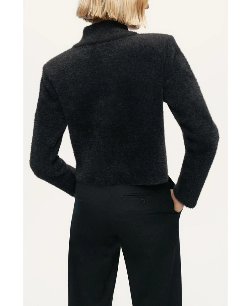 Nocturne Women's Heart-Button Cutaway Mock-Neck Cardigan