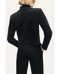 Nocturne Women's Heart-Button Cutaway Mock-Neck Cardigan