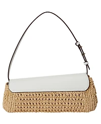 Lauren Ralph Lauren Straw-Leather Small Tasha East-West Shoulder Bag