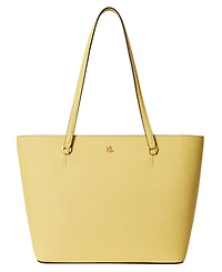 Lauren Ralph Lauren Crosshatch Leather Medium Karly Shopper Tote Handbag