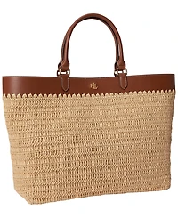 Lauren Ralph Lauren Leather Straw Extra-Large Kyla Tote Bag