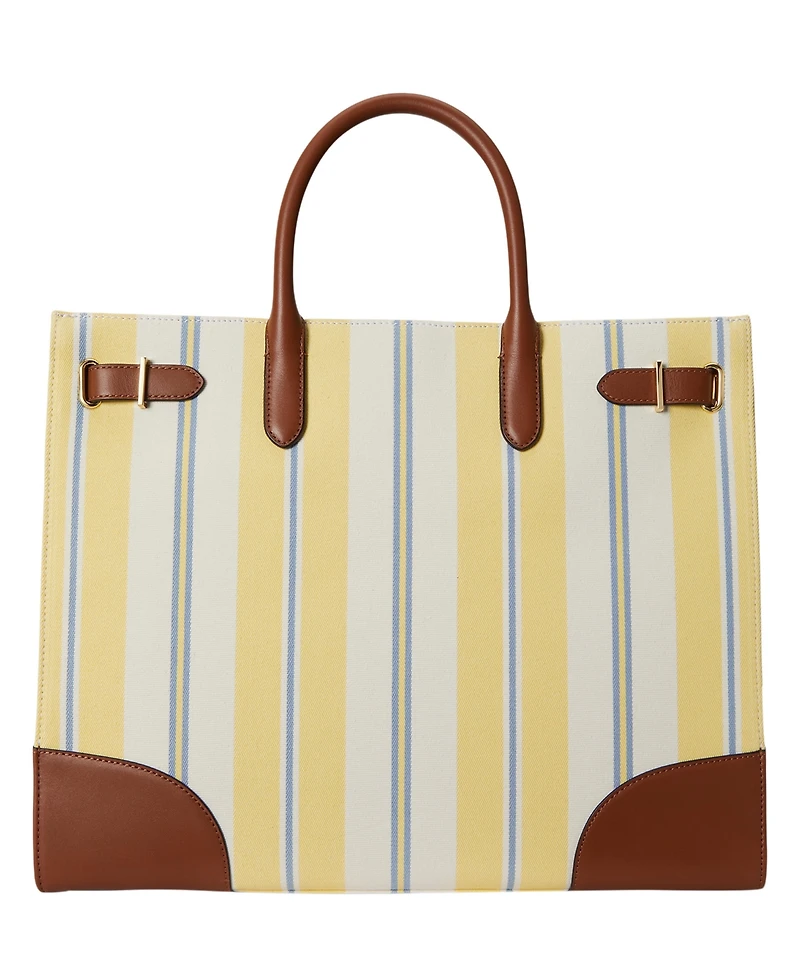 Lauren Ralph Lauren Striped Canvas Extra-Large Devyn Tote Bag