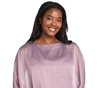 R & M Richards Petite Glitter Sheer Capelet Overlay Dress