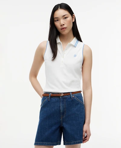 Tommy Hilfiger Women's Sleeveless Script Polo T-Shirt