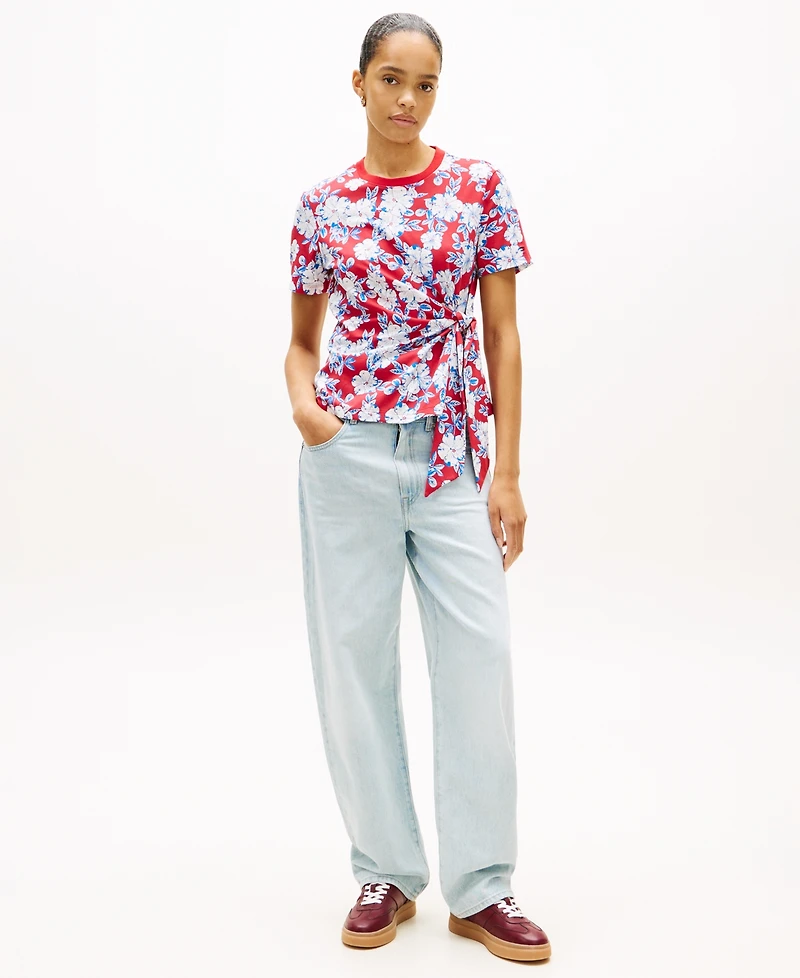 Tommy Hilfiger Women's Knot Detail Short-Sleeve T-Shirt