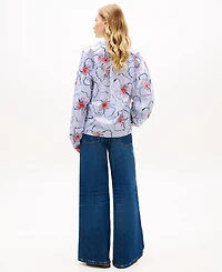 Tommy Hilfiger Women's Relaxed V-Neck Poplin Top