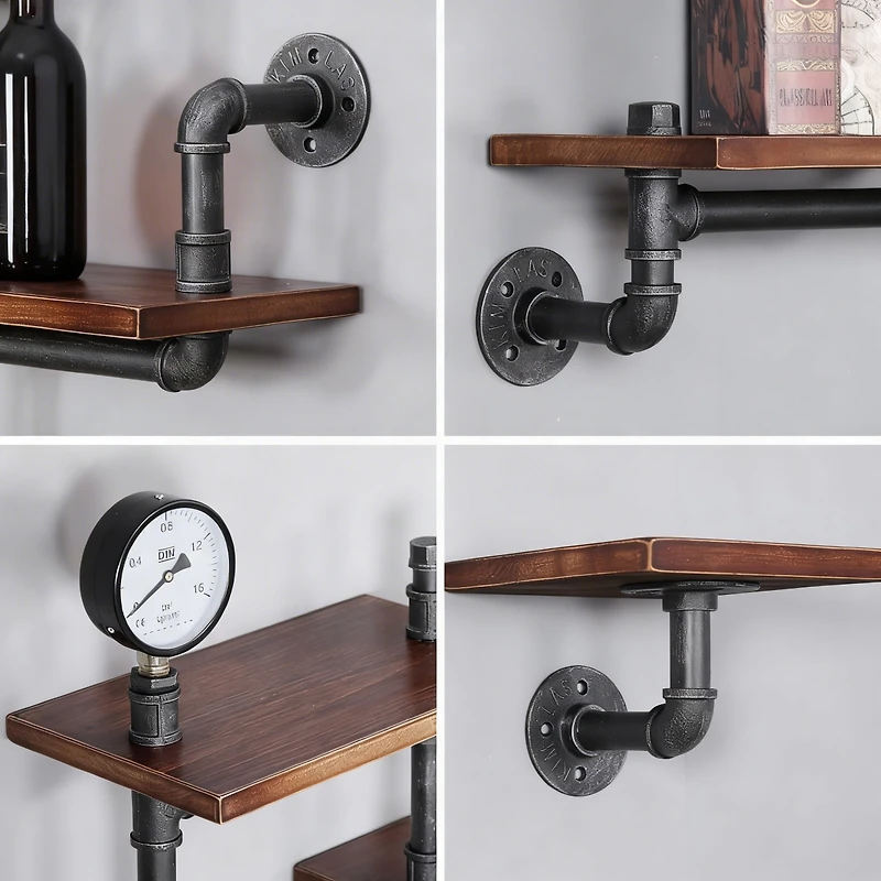 Yigii Industrial Rustic Pipe Shelves Storage for Home Decor