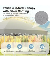 Mecale Foldable 10x10 ft Pop-Up Canopy Tent with Wheeled Carry Bag