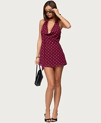 Edikted Women's Polka Dot Cowl Neck Mini Dress