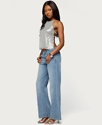 Edikted Women's Itara Sequin Backless Halter Top