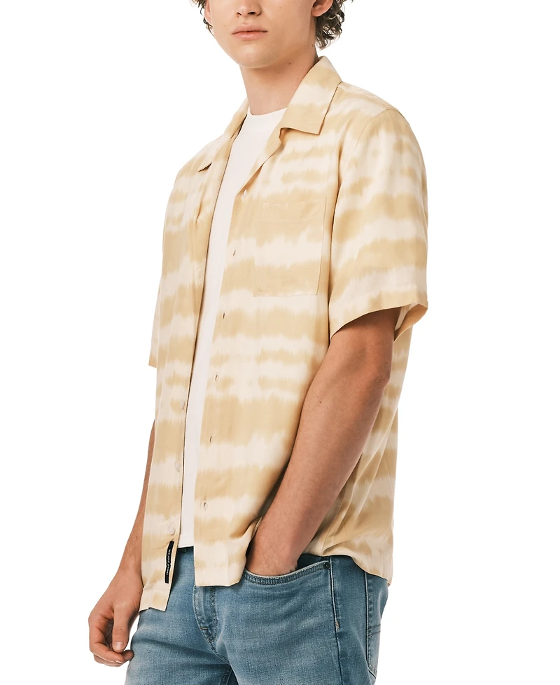 Buffalo David Bitton Men's Tie-Dye Stripe Camp Shirt