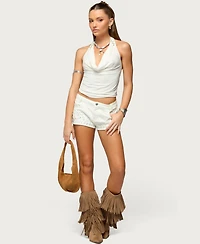 Edikted Women's Audrie Studded Cowl Neck Halter Top