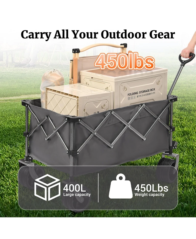 Rainsken Convertible Folding Heavy Duty Wagon Cart