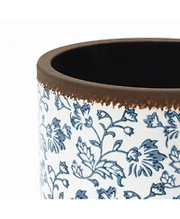 LuxenHome Planter, 12.2" Round, Indoor & Outdoor Garden Pot