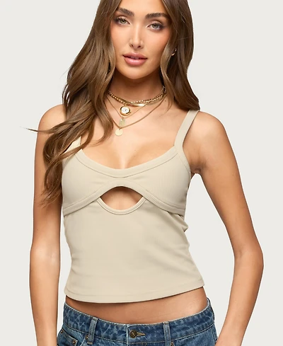 Edikted Women's Karin Cut Out Ribbed Tank Top
