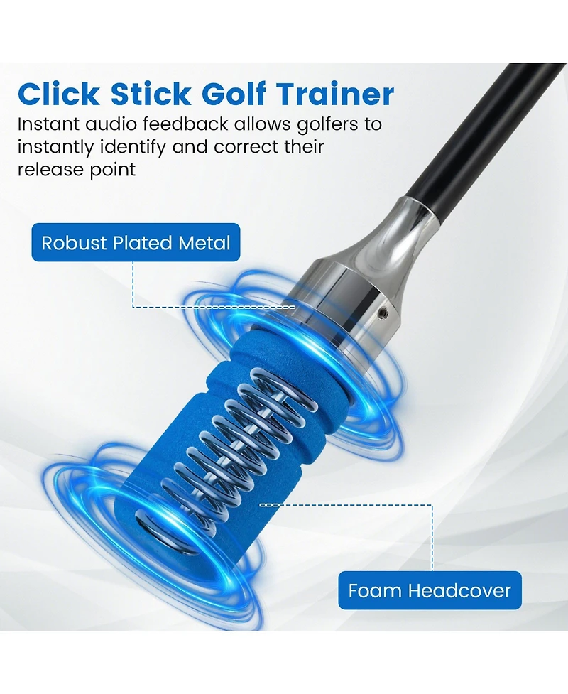 Mecale Golf Swing Trainer Click Stick for Speed, Flexibility, Balance & Tempo
