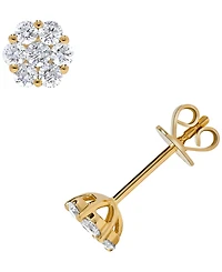 Macy's Diamond Cluster Earrings (1/2 ct. t.w.) in 14k Yellow Gold