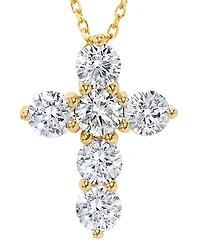Macy's Diamond Cross Pendant Necklace (1 ct. t.w.) in 14k White Gold