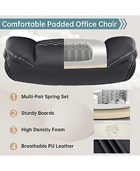 Boyel Living Ergonomic Leather Office Chair with Flip-Up Armrests, Lumbar Support, Swivel & Rocking – Home Desk