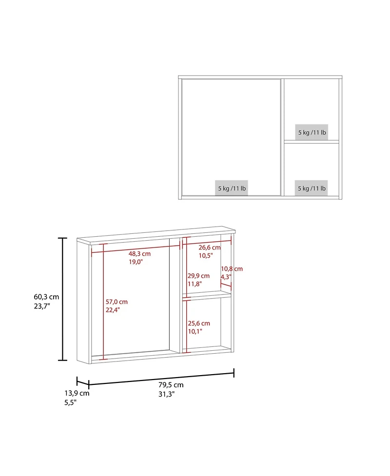 Fm Furniture Milan Wall Medicine Cabinet