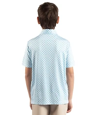 TailorByrd Boys Geo Floral Printed Performance Polo