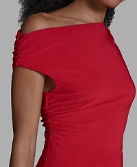 Bcbg Women's Sleeveless Ruched Boat Neck Top