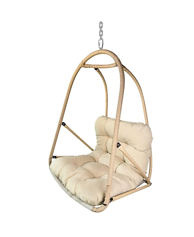 Clihome Wicker Rattan Swing Egg Chair without Stand
