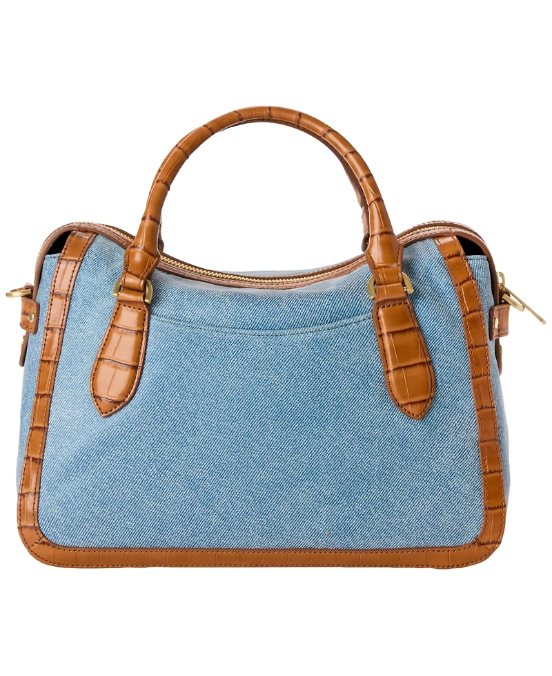 Brahmin Micaela Starlit Denim Medium Satchel Bag