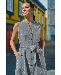 Yumi Women's Broderie Embroidered Shirt Dress