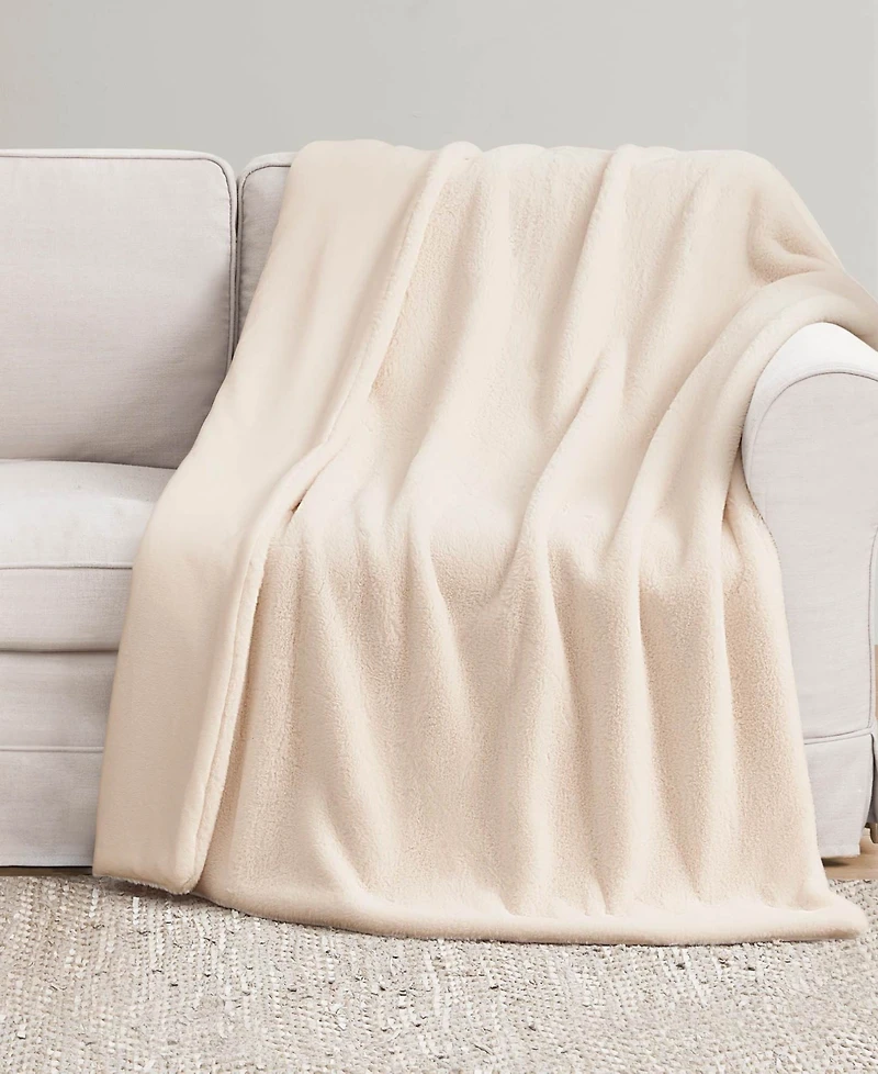 Jessica Simpson Solid Faux Fur Plush Throw, 50" x 70"