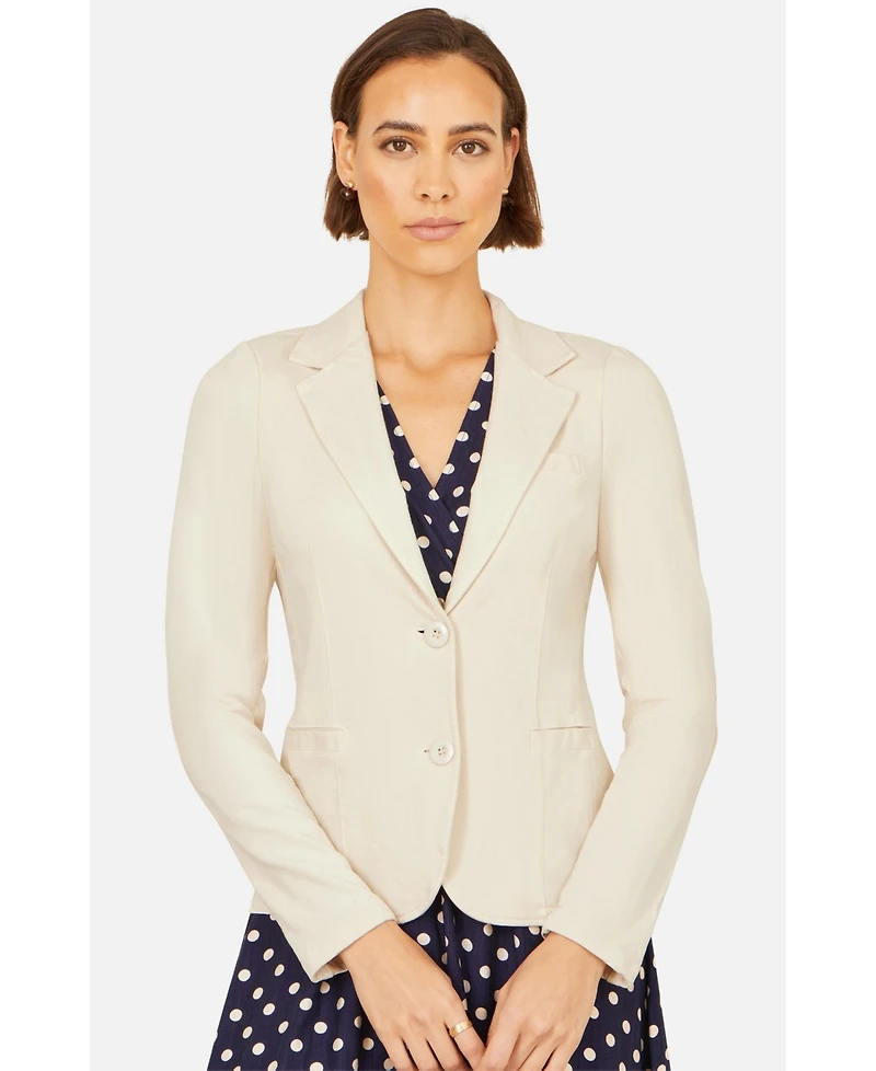 Yumi Women's Stretch Cotton Blazer
