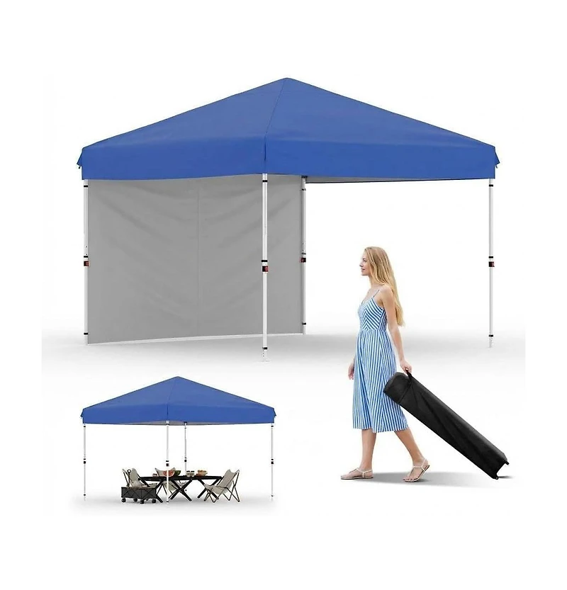 gaomon Pop-Up Canopy Tent with One Sidewall, Easy Setup, Adjustable Height, Roller Bag and Weight Bags