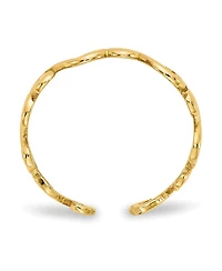 Curata Jewelry Solid 10k Yellow Gold Art Deco Swirl Adjustable toe ring 4mm Wide toe ring