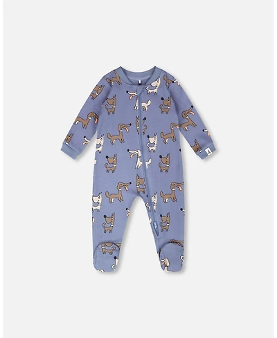 Deux par Baby Boys Cotton One-Piece Pyjama Dog Print
