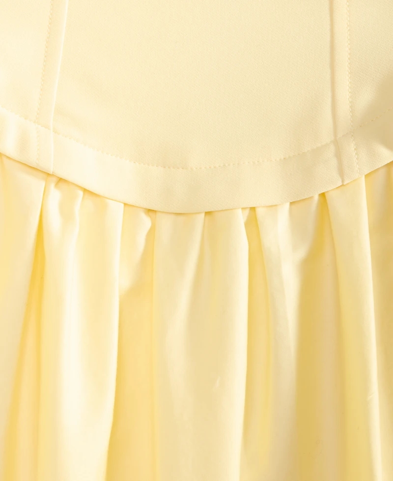 Siena Women's Mixed-Media Dropped-Waist Midi Dress