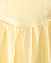 Siena Women's Mixed-Media Dropped-Waist Midi Dress