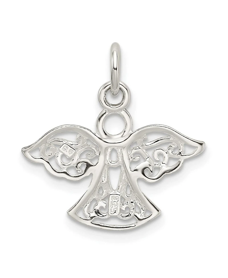 Curata Jewelry 925 Sterling Silver 18 Inch 20mm Filigree Guardian Angel Charm Necklace