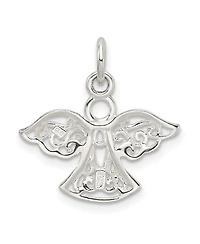 Curata Jewelry 925 Sterling Silver 18 Inch 20mm Filigree Guardian Angel Charm Necklace