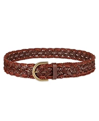 Cole Haan Women's Fully Adjustable Raffia and Leather Braided Belt