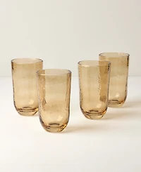 Lenox Homespun Amber Tall Tumbler Glasses, Set of 4