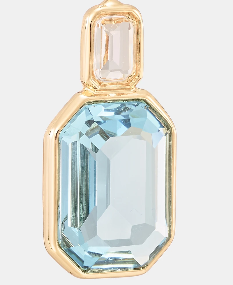 Lauren Ralph Gold-Tone Aqua Stone Double Drop Earrings